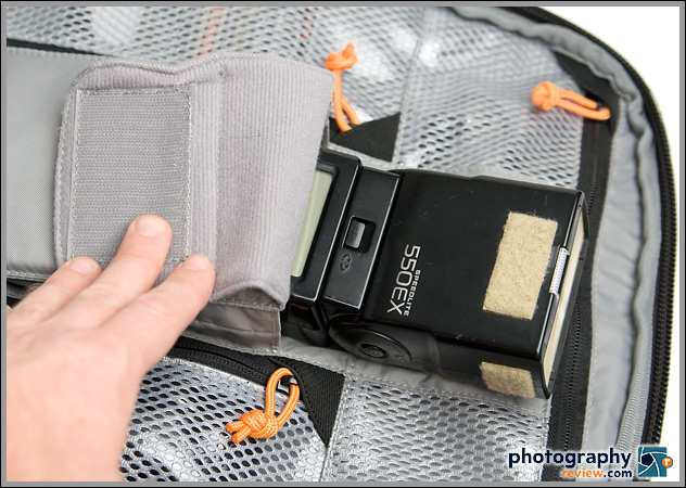 Lowepro Vertex 200 AW padded inner pocket fits flash or photo storage device