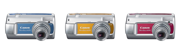 Canon PowerShot A470 Digital Camera - Red, Yellow, & Blue