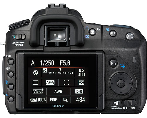 Sony Alpha DSLR-A300 Digital SLR - Back