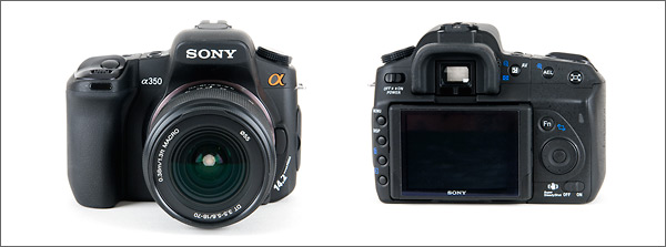 Sony Alpha DSLR-A350 - front and back