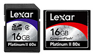 Lexar Platinum II 60x 16GB SDHC & Platinum II 80x 16GB CF Cards