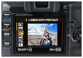 Olympus E-420 - Scene Mode Display