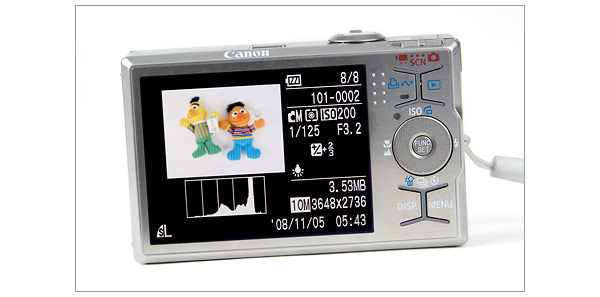 Canon PowerShot SD790 IS LCD Display