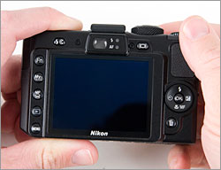 Nikon Coolpix P6000 - Back, LCD, Controls