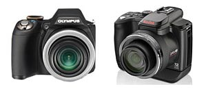 Olympus SP-590 and Kodak Z908 Superzoom Digital Cameras
