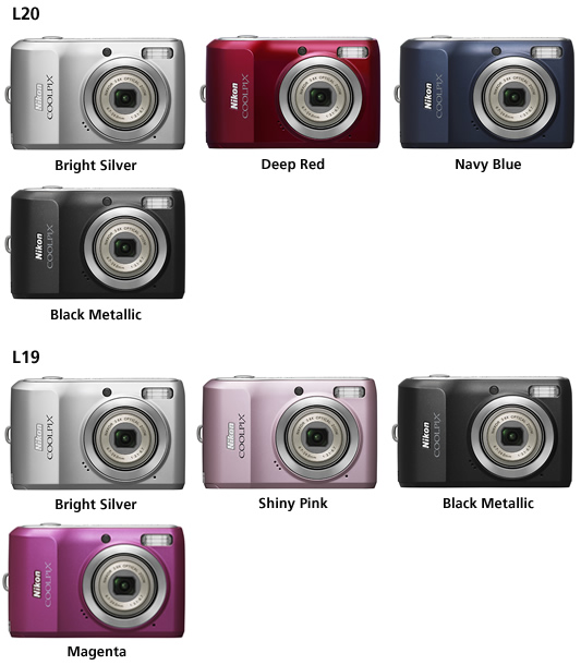 Nikon Coolpix L20 & L19 Digital Cameras