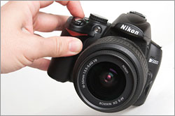 Nikon D5000 in hand