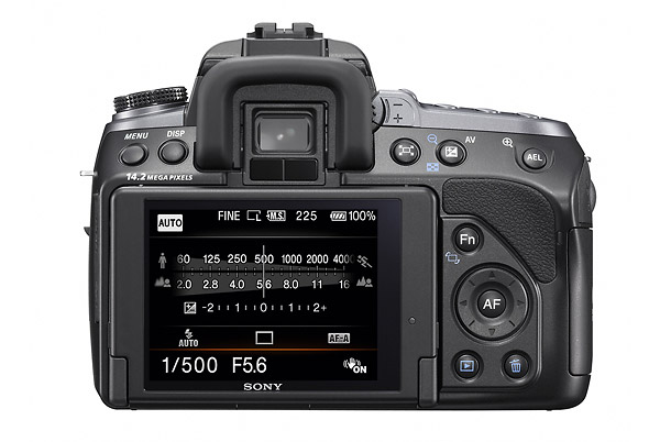 Sony Alpha DSLR-A550 - Rear LCD