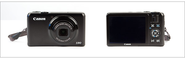 Canon PowerShot S90 - front and back