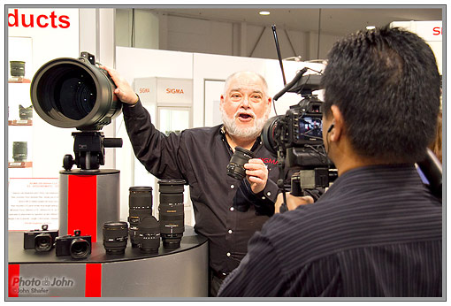 Shooting the Sigma lens intro video at PMA 2010