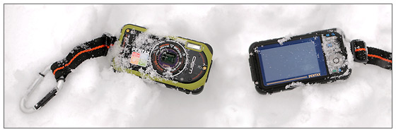 Pentax Optio W90 digital camera - in the snow
