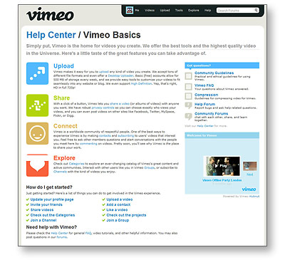 What you can do on Vimeo