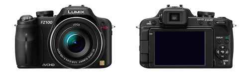 Panasonic Lumic FZ100 Superzoom Camera - front and back