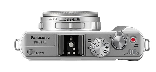 Panasonic Lumix LX5 - top view - white