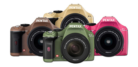 Pentax K-x DSLR - now available in pink, chocolate, beige and olive colors