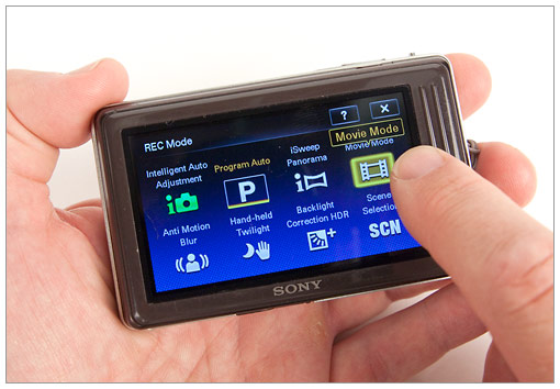 Sony Cybershot TX5 touchscreen LCD display