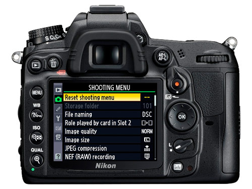 Nikon D7000 digital SLR - rear LCD