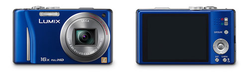 Panasonic Lumix ZS10 pocket superzoom camera - front and back