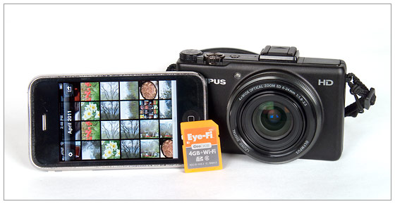 Eye-Fi X2 card with iPhone app and digital camera