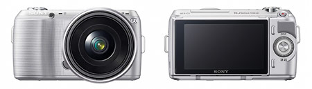 Sony Alpha NEX-C3 - front and back views