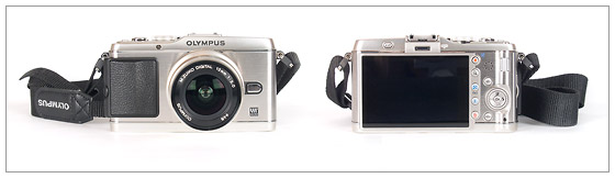 Olympus E-P3 Pen camera - front and back