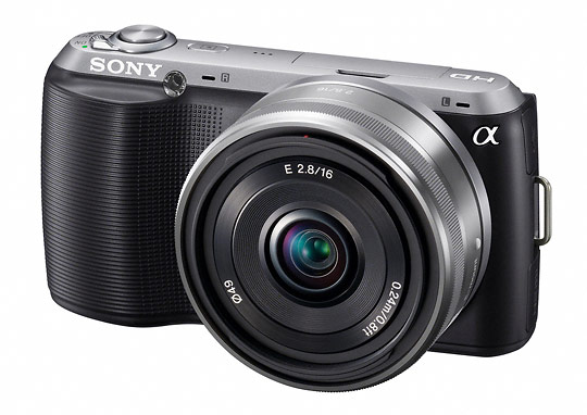 Black Sony Alpha NEX-C3 camera