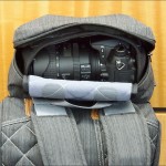 Camera compartment with Nikon D7000 in Clik Elite's retro-styled climber's gear pack