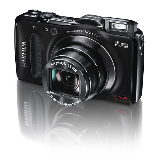 New 16-megapixel Fujifilm FinePix F600EXR pocket superzoom camera with 15x zoom lens