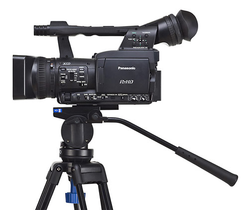 Benro video tripod kit with camcorder - will work fine with a DSLR, too.