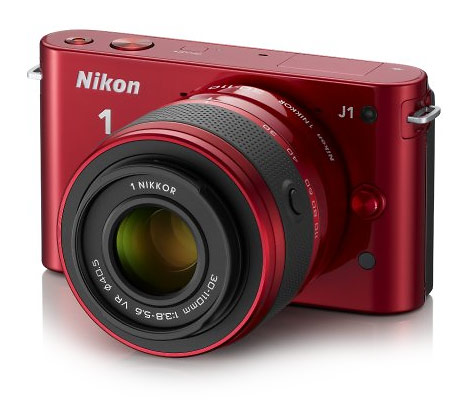 Nikon J1 compact mirrorless interchangeable lens camera - red