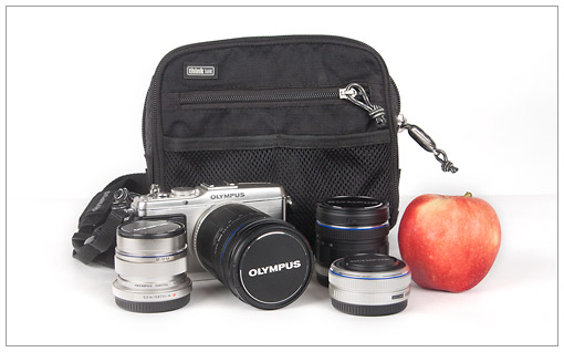 My honeymoon travel camera kit - Olympus E-P3 Pen camera, 14-150mm zoom, 9-18mm zoom, 12mm f/2.0 prime and 17mm f/2.8 prime.