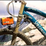 Nikon Coolpix AW100 camera mounted on a mountain bike