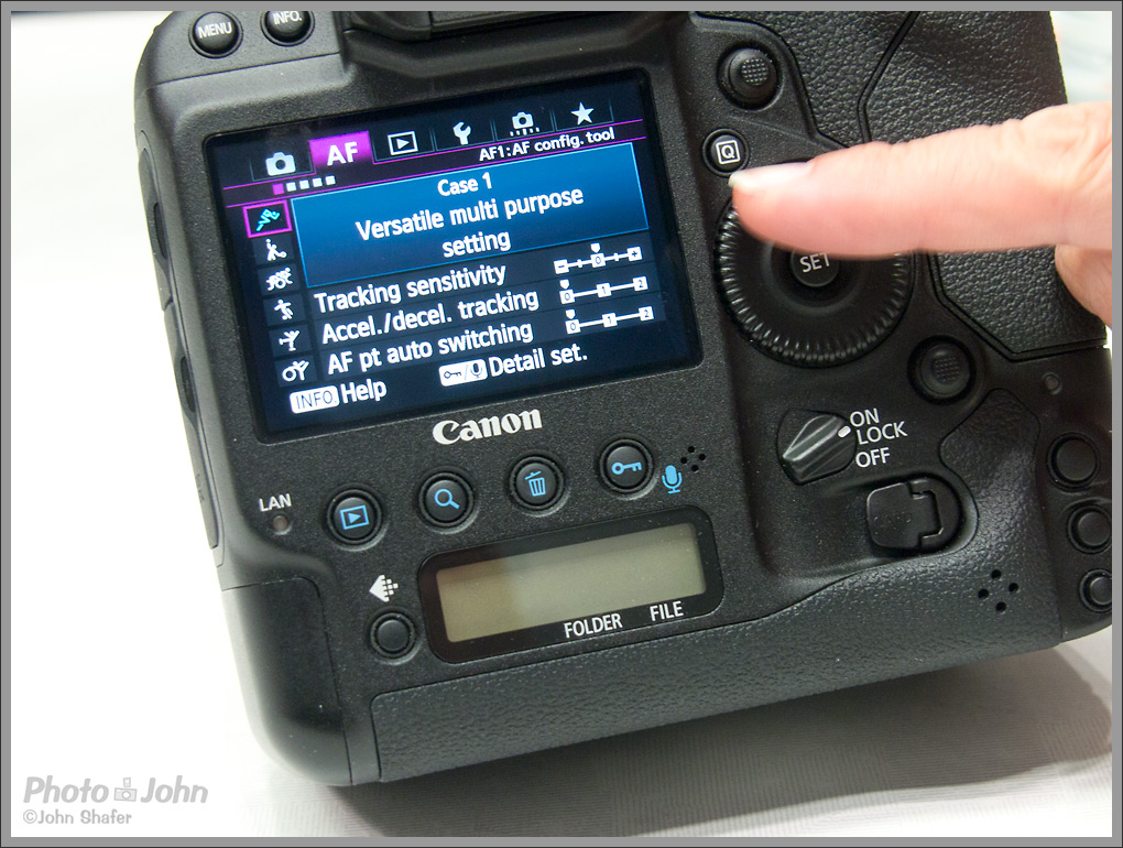 Canon EOS-1D X "Cases" auto focus menu