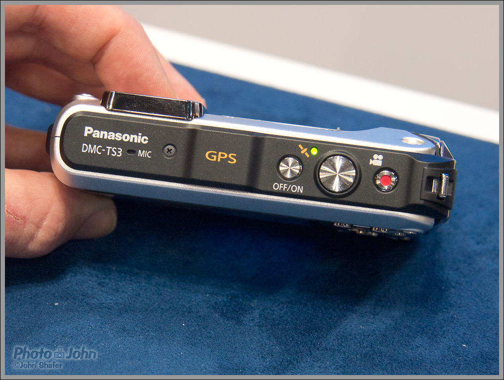 Panasonic Lumix TS3 Rugged P&S - Top View With Built-In GPS
