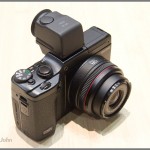 Top View Of The Ricoh GXR Camera With Optional Electronic Viewfinder