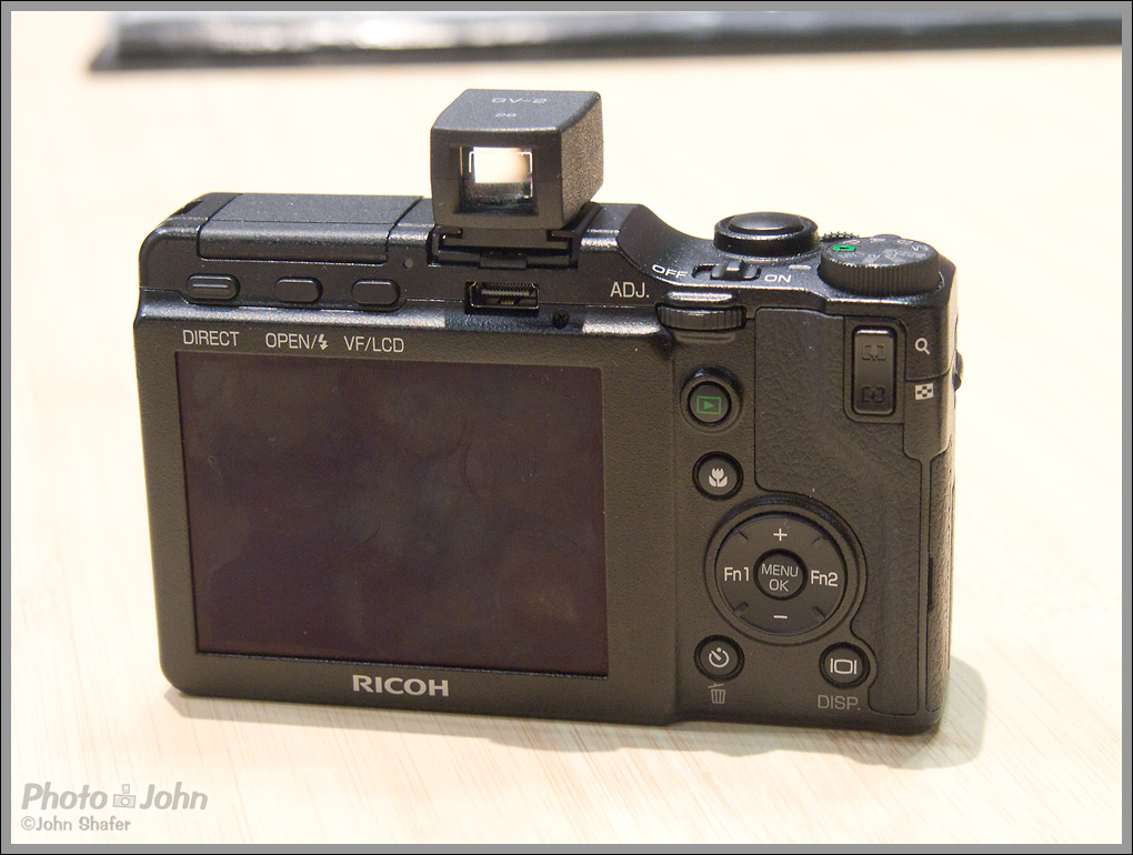 Ricoh GXR - Rear LCD & Controls Plus GV2 Mini Optical Viewfinder