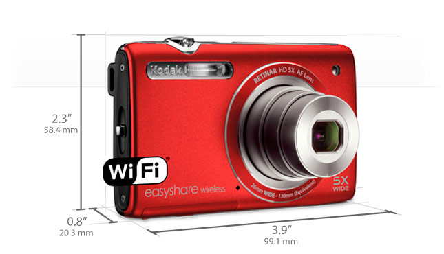 Kodak EasyShare M750 WiFi - Camera Dimensions