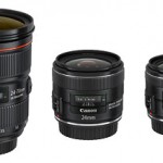 New Canon Lenses (L to R): EF 24-70mm f/2.8L II, 24mm f/2.8 IS & 28mm f/2.8 IS