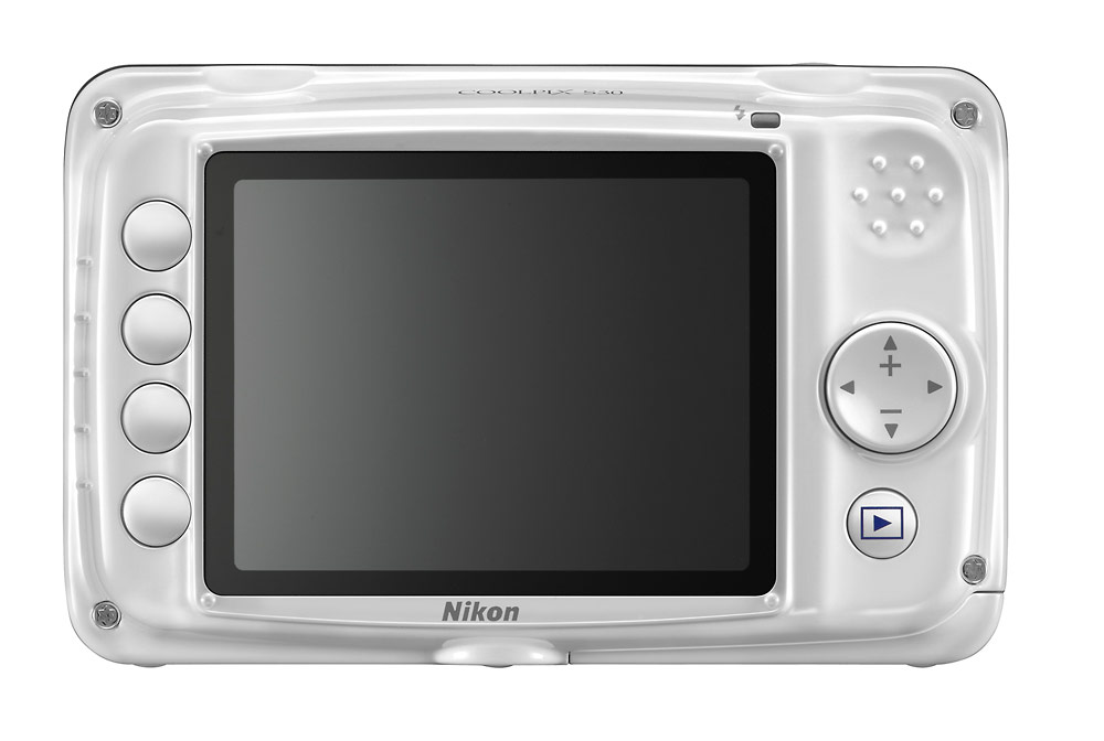 Nikon Coolpix S30 Waterproof Digital Camera - White - LCD Display