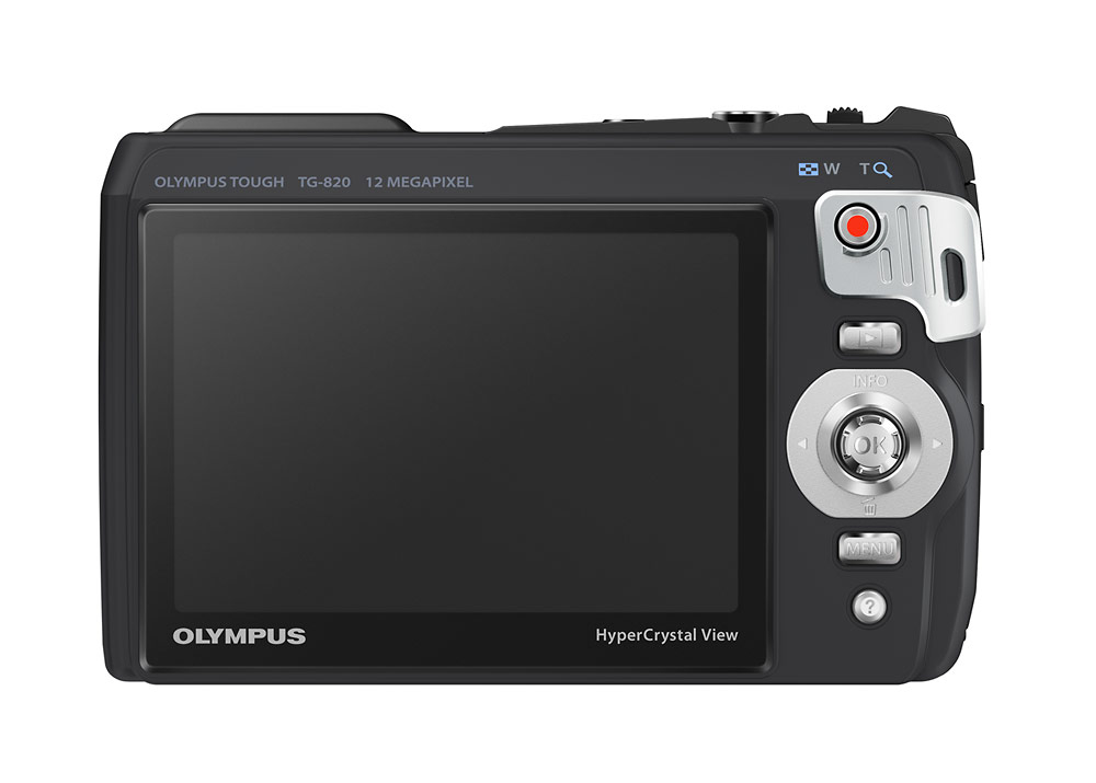 Olympus TG-820 iHS Tough Camera - Black - Rear LCD