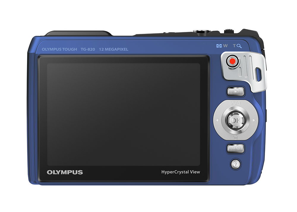 Olympus TG-820 iHS Tough Camera - Blue - Rear LCD