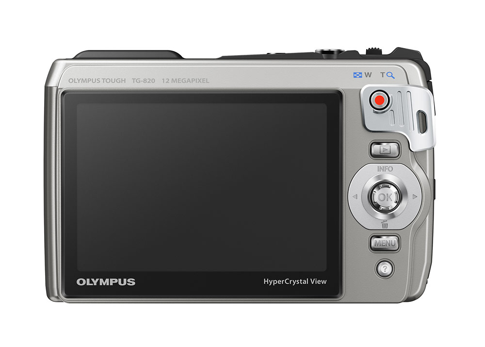 Olympus TG-820 iHS Tough Camera - Silver - Rear LCD