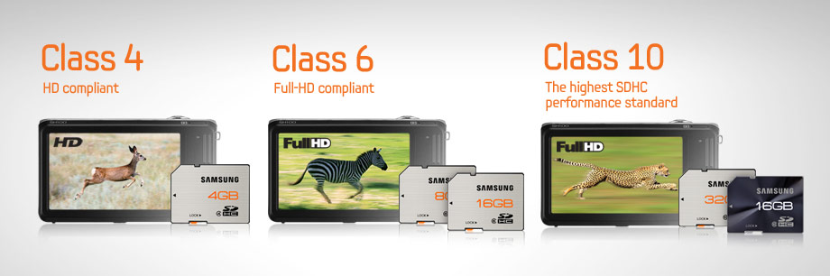 New Samsung SD & Micro SD Card Class Ratings