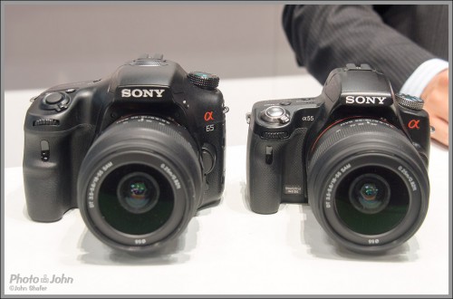Sony Alpha SLT-A65 (left) and A55 (right)