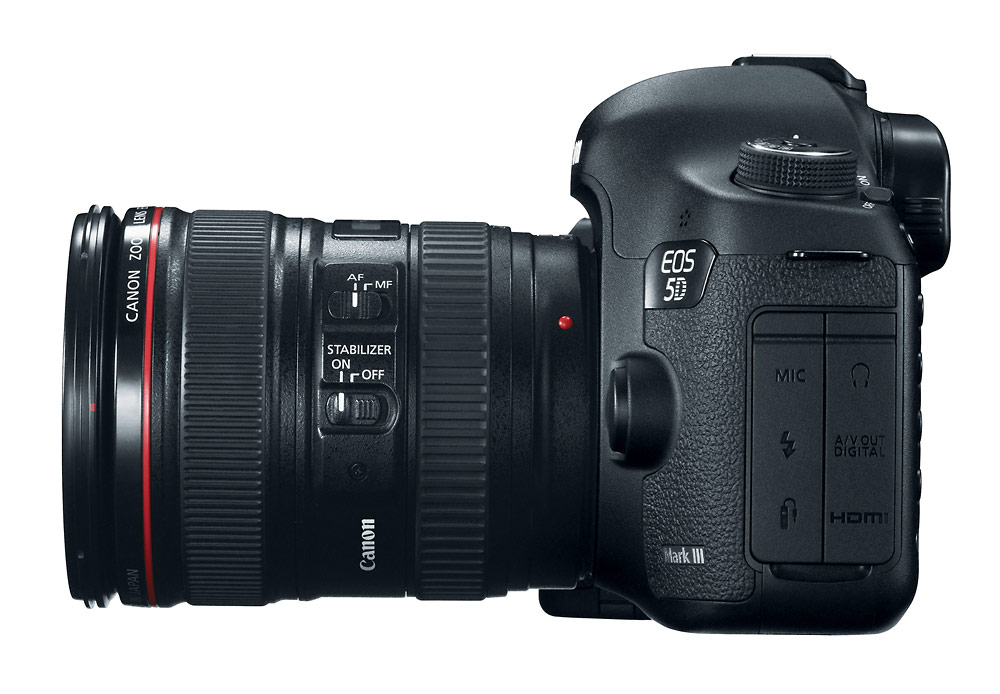 Canon EOS 5D Mark III - Side View With 24-105mm f/4L IS Lens
