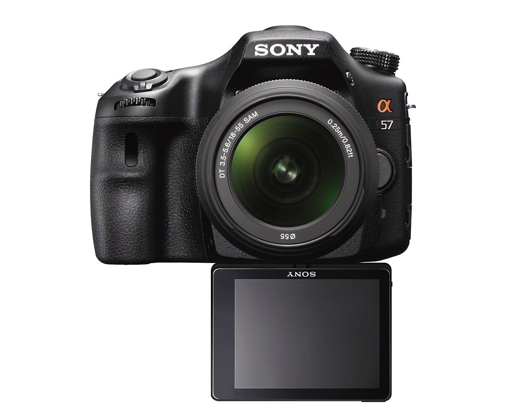 Sony Alpha SLT-A57 - Front View With LCD