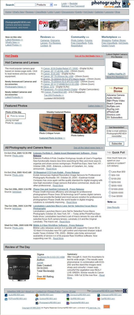 PhotographyREVIEW.com's First Redesign