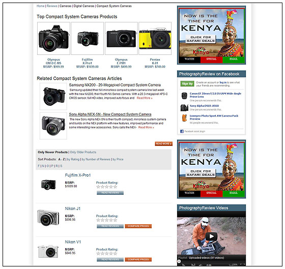 PhotographyREVIEW.com - New Product Category Page