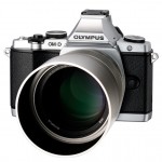 New Olympus 75mm f/1.8 Micro Four Thirds Lens With Hood On OM-D E-M5