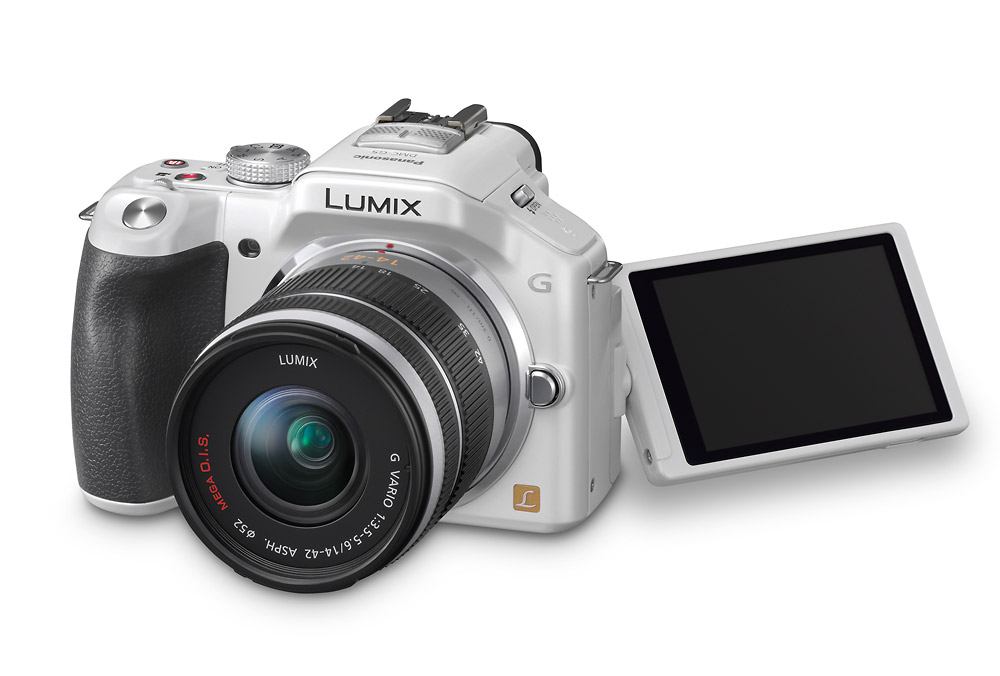 Panasonic Lumix G5 - White - With Tilt-Swivel Touch Screen Display